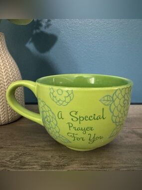 Lime Green Ceramic Mug with 'A Special Prayer For You' Text